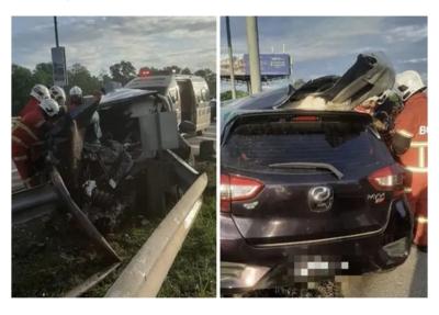 Man dies after crashing car into road divider near Putrajaya toll plaza