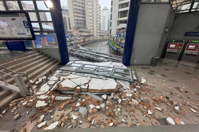 Wall panel collapses at Masjid Jamek LRT station during evening downpour, services unaffected